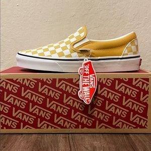 💛VANS💛 Yellow CheckerBoard Slip-On